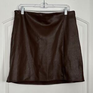 Old Navy Brown Pleather Skirt
